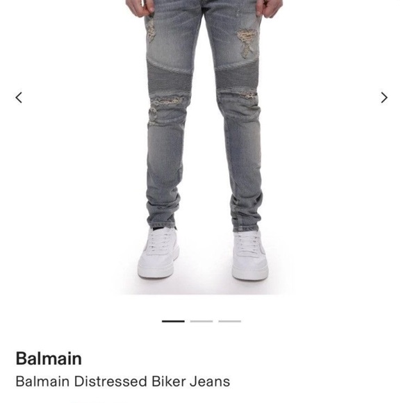 Balmain Distressed Biker Jeans - Picture 7 of 7